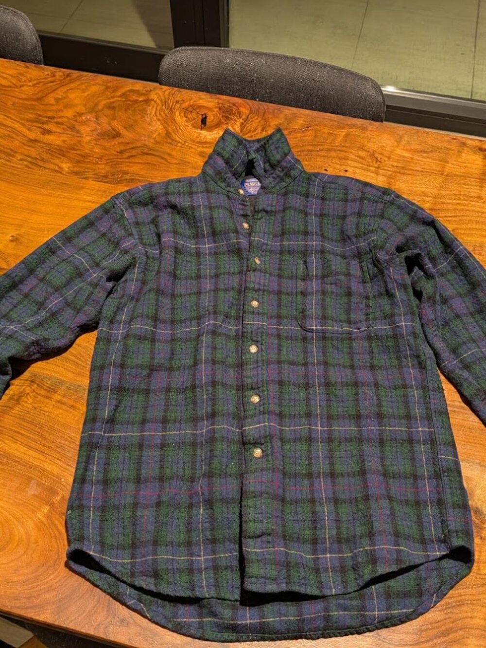 Pendleton - Lodge Shirt Men's 100% Wool | Medium | Blackwatch Albany Tartan